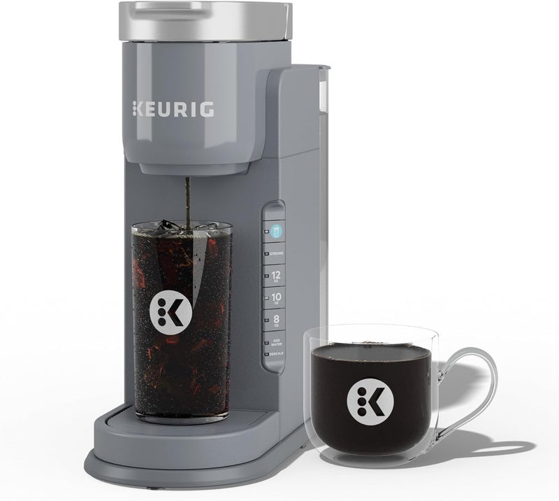 Keurig صانعة قهوة فردية K-Iced – زر التحضير فوق الثلج، تصميم مدمج، هدية مثالية لعشاق القهوة المثلجة، رمادي - Image 1